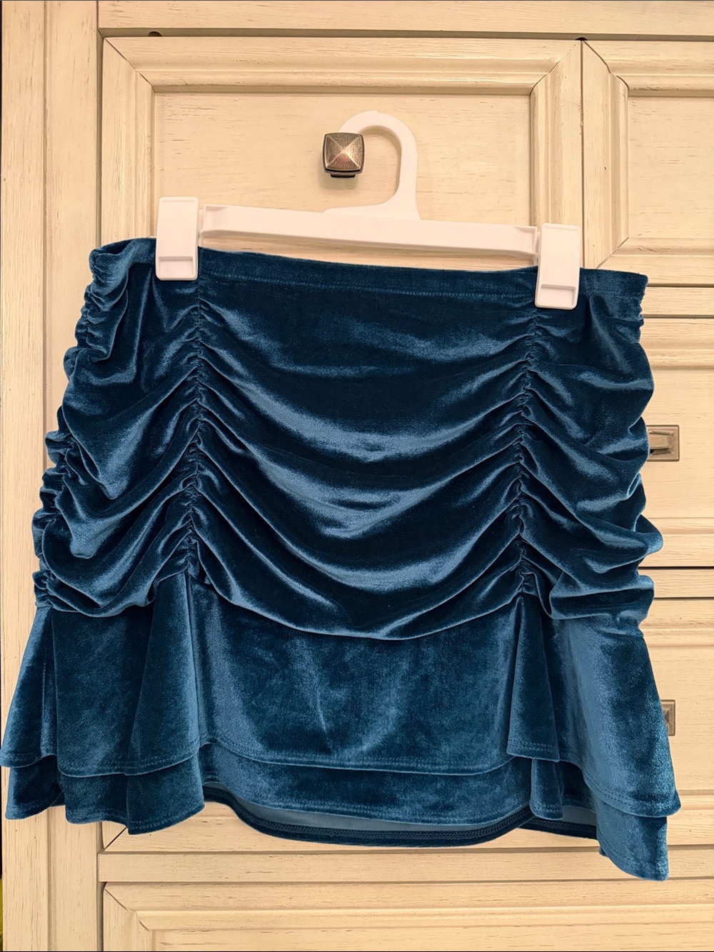 wild fable Velvet Ruched Mini Skirt - Teal